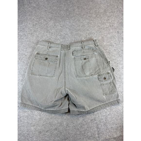 VINTAGE Eddie Bauer Cargo Shorts Mens 38 Gray Utility Tactical Hiking Outdoor - Picture 2 of 7